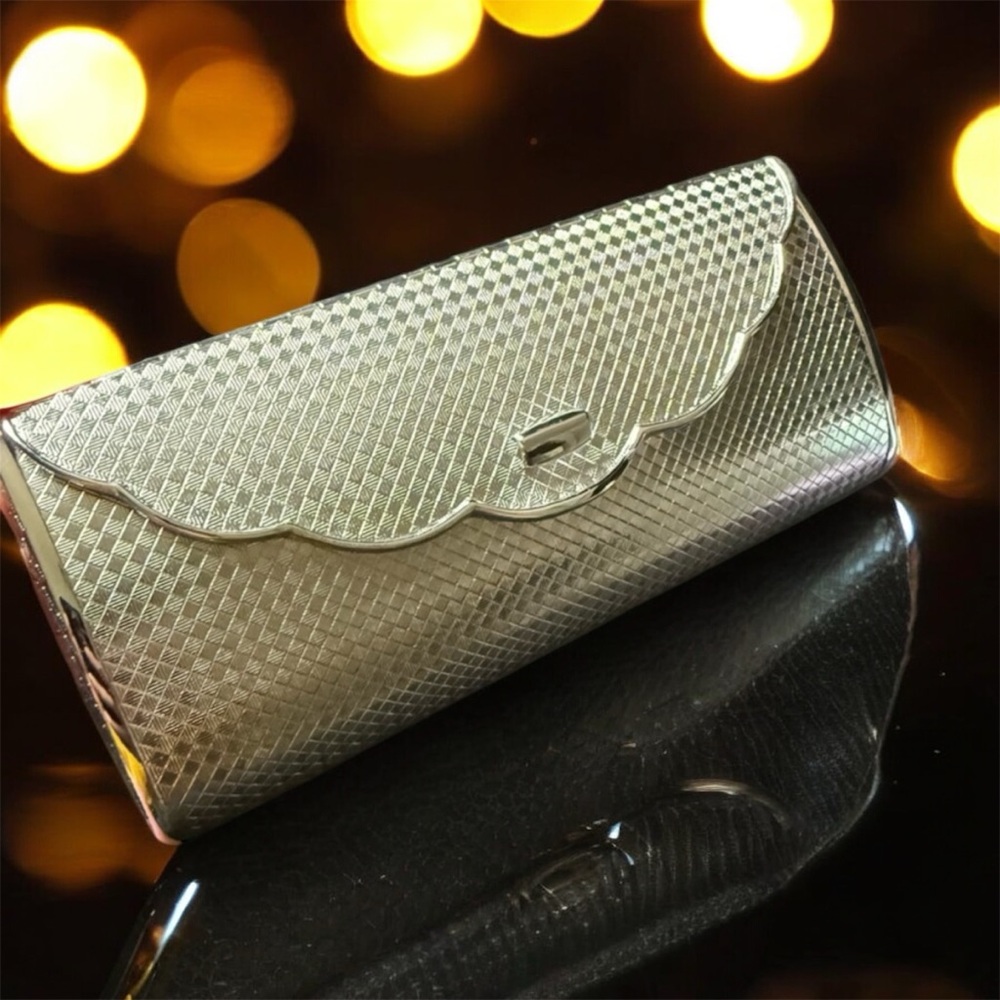 Simon Straw Bags Co Metal Clutch with Mirror